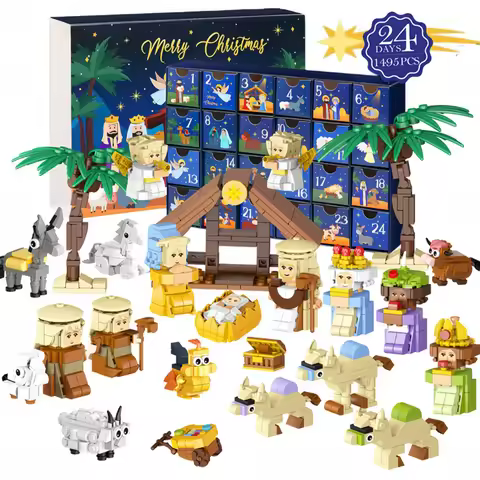 Christmas Advent Calendar Nativity Advent Calendar 2025 Building Blocks 24 Days Building Blocks Kits