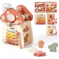 Wooden Activity Cube - 5-In-1 Montessori Toys for 1+ Year Old Boys & Girls, Multipurpose Educational