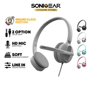 SonicGear XP 1 Stereo Wired Headphone With Microphone | Online Class Meeting Customer Service Headph