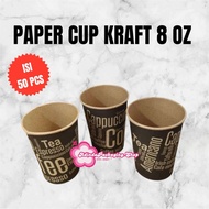 Paper Cup 8oz Kraft Random Motif | Paper Cup Coffee | Paper Cup Hot 8 Oz | Hot Coffee Paper Cup | Pa