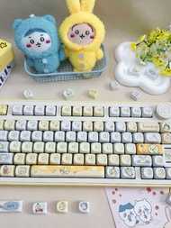 Keycaps Chiikawa Dragon Ride MOA Height round Cute Usagi Hachijigawa PBT Heat Sublimation Keycaps Co