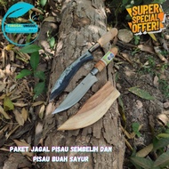 (PAKET JAGAL) Pisau Set 2PCS Super Tajam Per Asli - Pisau Sembelih Ayam Dan Pisau Dapur Potong Dagin