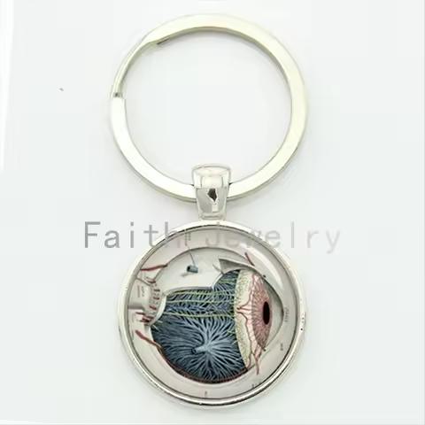 Anatomical eye key chain vintage anatomy art pattern Human Eye Anatomy keychain geek graduation jewe