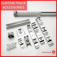 BESI RAIL LANGSIR AKSESORI / CURTAIN TRACK ACCESSORIES - SUPER DOSO &amp; MF END CAP/ ROLLER /JOINER/ BRACKET WALL / CEILING