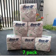 [ 7 pack ] See U Pop Up Elephant Tissue / Multipurpose Tissue / Small Tissue 150 Sheets 1Ply contain