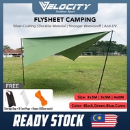 [ READY STOCK MALAYSIA ] FLYSHEET, Fly sheet Tent 3m x 5 5m & 3m x 3m nail & rope ( uv protection ) 