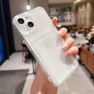 Iphone Shockproof Transparent Phone Case with Card Holder, Multiple Colors