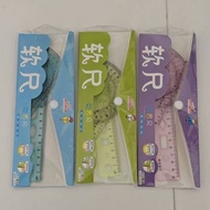 4-Piece Set Soft Ruler 20cm Set Grid Ruler Full Set Multifunctional Student Soft Ruler Triangle Rule