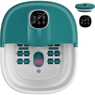 COSTWAY Foot Spa Bath Massager, Folding Electric Pedicure Footbath with Heat Bubbles, Timer, Adjusta