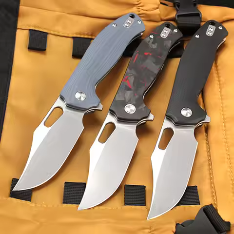 Original Folding knife G10/red carbon fiber handle bearing Portable pocket knife tactical military c