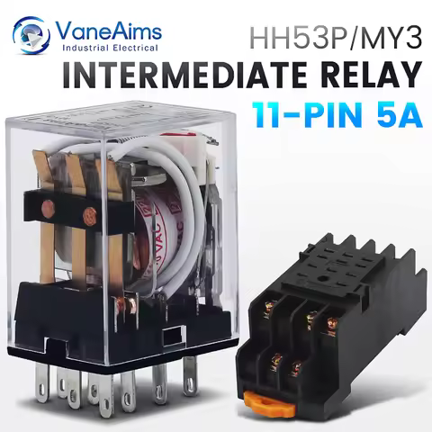 Electromagnetic Coil General DPDT Power Relay MY3NJ DPDT 11Pins HH53P DC12V 24V AC220V Miniature Rel