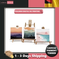 LMS | 20*20cm Canvas Framed PBN DIY Children Digital Oil Painting Paint By Numbers on Canvas landsca