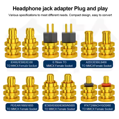 QYFANG Golden Wheel 0.78ear/ie300/ie900/IPX/A2DC/ie400 to MMCX female base adapter