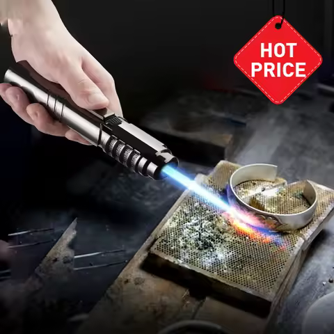 1800°C Large Flame Spray Gun Metal Blue Flame Lighter Outdoor Camping BBQ Ignition Welding Gun Recha