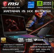 MSI - [RTX5070] Katana 15 HX B14WGK ( i7-14650HX/ RTX5070/ 15.6" QHD 165Hz) 手提電腦