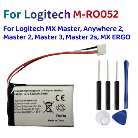 New 540mAh Battery for Logitech M-RO052, MX Anywhere 2, MX Master, MX Master 2, MX Master 2s, MX Mas