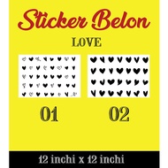 STICKER BELON LOVE & HURUF