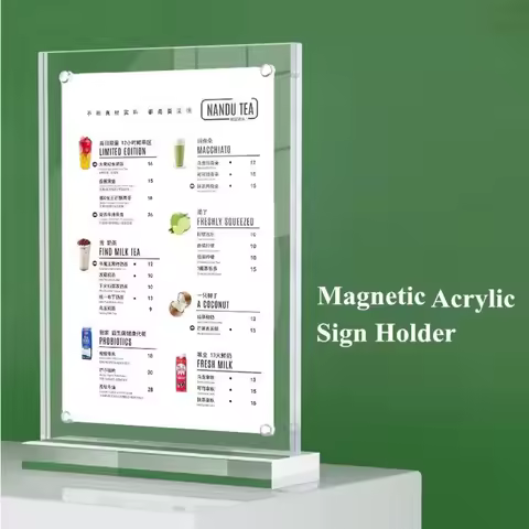A4 210x297mm Double Sided 8.5 x 11 Magnetic Acrylic Sign Holder Display Stand Menu Paper Flyer Holde