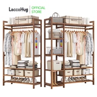 LACCOHUG Bamboo Clothes Rack 70/90/120/170CM Wooden Wardrobe Clothes Hanging Rack 衣橱 衣柜