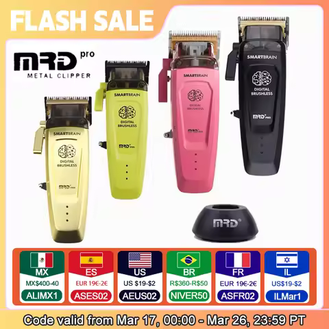 MRD Smart Brain HC-90-4 Hair Clipper Men's Professional Full Metal Lift Height Torque Digital Brushl