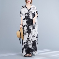 Oladivi L-9XL Oversized Plus Size Boheniman Beach Wear Women Fashion Print Summer Maxi Long Dress 51