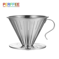 【big-discount】 Coffee Dripper Stainless Steel V Shape Drip Coffee Funnel V01 V02 Hand Brewed Coffee Filter Barista Pour Over Coffee Brewing Cup