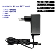 AC DC 12V 500mA Power Adapter 2-Pin Plug for CCTV Security Camera (5.5x2.1mm) Connector Jack for SRIHOME CCTV