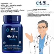 Life Extension Glycine 1000 mg 100 vegetarian capsules Item 01669