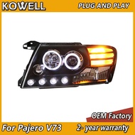 Car Styling for Mitsubishi Pajero V73 Headlight 2004-2016 Pajero V73 Head Light DRL Turn Signal Low 