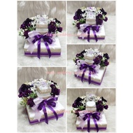 gubahan hantaran bekas cincin risik/tunang/nikah mini - purple