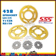 SSS 428 SPROCKET YAMAHA Y15ZR LC135 HONDA RS150 MOTORCYCLE FRONT / REAR SUPER HEAVY DUTY ALLOY STEEL