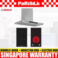 (Bulky)(Bundle) Bosch DWB98JQ50B Series 6 Cooker Hood + PIB375FB1E Series 6 Induction Hob + PKF375CA2E Series 2 Electric Hob