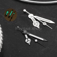 For Seiko for NH35/36/4R/7S watch Hands for Replacement 3pins Watch Hands Green Luminous Metal Watch