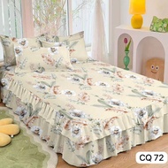Adrian‘s Klasik Berkualiti Tinggi 3IN1 KING QUEEN Set Cadar Ropol Set Cadar 2xSarung Bantal 1xCadar