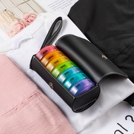 Weekly Pill Organizer 2 Times a Day AM PM Large Daily Pill Box with Faux Leather Case for Travel Rou