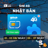 SIM 4G du lịch Nhật Bản - Gói theo ngày (5 - 7 ngày) - Gohub tặng kèm que chọc SIM - SIM chưa kích h