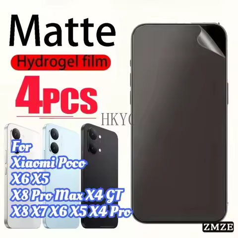 4 Pcs Matte Frosted Hydrogel Films For Xiaomi POCO X8 X7 X6 X5 X4 Pro Soft Film For POCO X8 Pro Max 