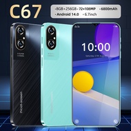 C67 NEW 4G/5G Smartphone 6.7inch Screen 8GB+256GB 6800mAh Android 14.0 Supports Bluetooth WiFi