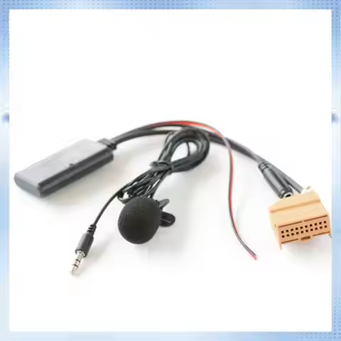 NEW-Car Bluetooth 5.0 Aux Cable Microphone Handsfree Mobile Phone Free Calling AV/AV2 Adapter For Q7