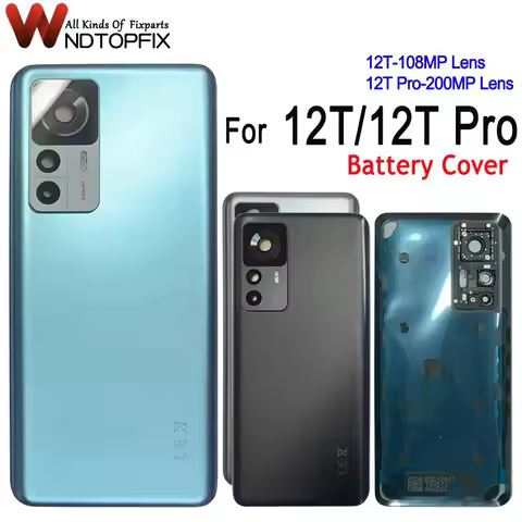 6.67" For Xiaomi 12T 5G 22071212AG Back Glass Cover Replacement Rear Housing Mi12T For Xiaomi 12T Pr