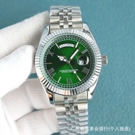 Preferred❤ Korean Version Watch Roman Numeral Steel Band Dual Calendar Imitation Casual Business Qua