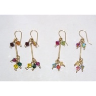Earring 10k gold filled wire and bars authentic Swarovski crystal