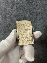 zippo 打火機金面鍍鉻唐草