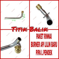 PAKET Cerobong Pipa L Api Lilin Pendek Burner Baru Kompor Gas Rinnai 712