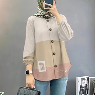 Baju Muslimah Blouse Style Baju Raya Muslimah Long Sleeve Shirt T Shirt Daily Muslimah Plus Size Wom