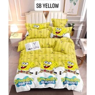 SPONGEBOB & FRIENDS DESIGNS 3 IN 1 SET CANADIAN COTTON BEDSHEET WITH 2 PILLOWCASE