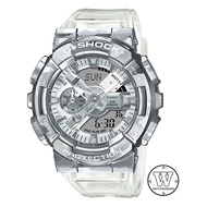 Casio G-Shock GM-110SCM-1A Forged Stainless Steel Bezel Semi-Transparent Camouflage Resin Band Analog Digital Unisex Spo