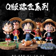 One Piece GK Childhood Straw Hat Lie Looking for People Star Eyes Unhappy Swollen Face Luffy Doll Figure Boxed Model