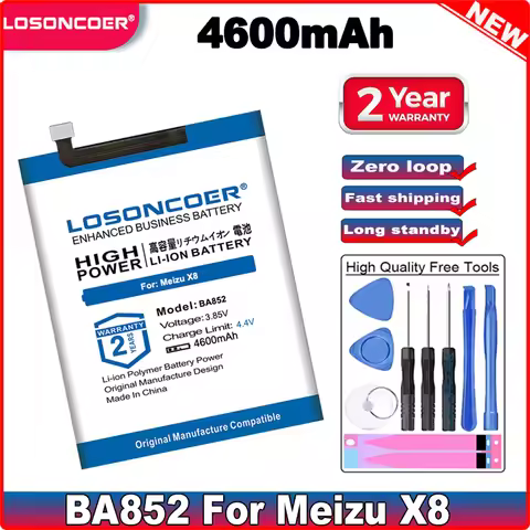 LOSONCOER BA852 4600mAh Smart Phone Battery For Meizu X8 Smartphone Mobile Phone Batteries