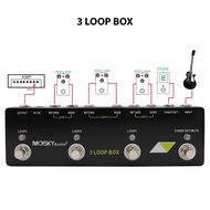 MOSKYAUDIO 3 Loop Box กีตาร์เหยียบพร้อมการเลือกช่อง True Bypass กีตาร์ Loop Switcher Pedal Channel S